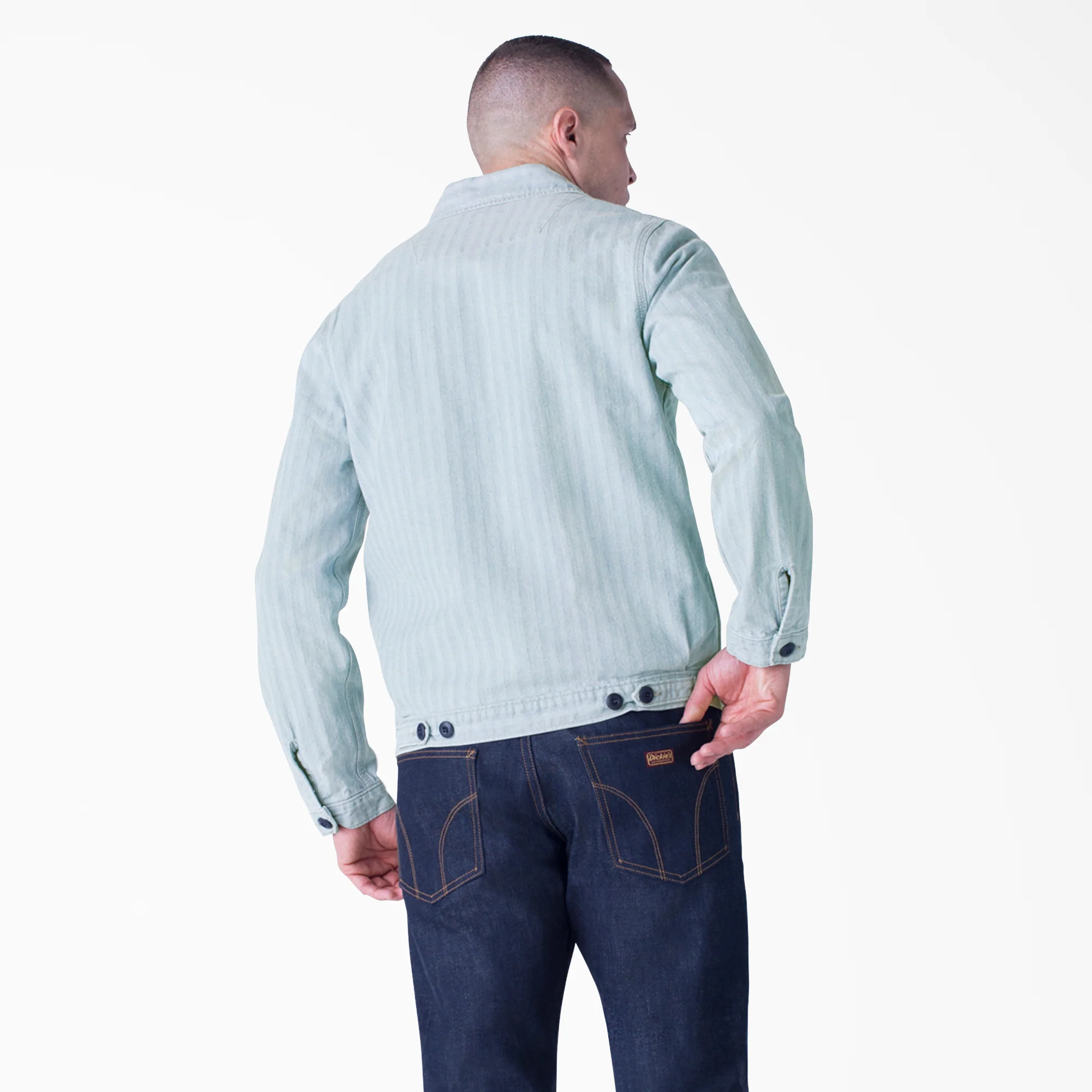 Dickies 1922 Bleached Fisher Stripe Jacket 2 Dickies 1922 Bleached Fisher Stripe Jacket