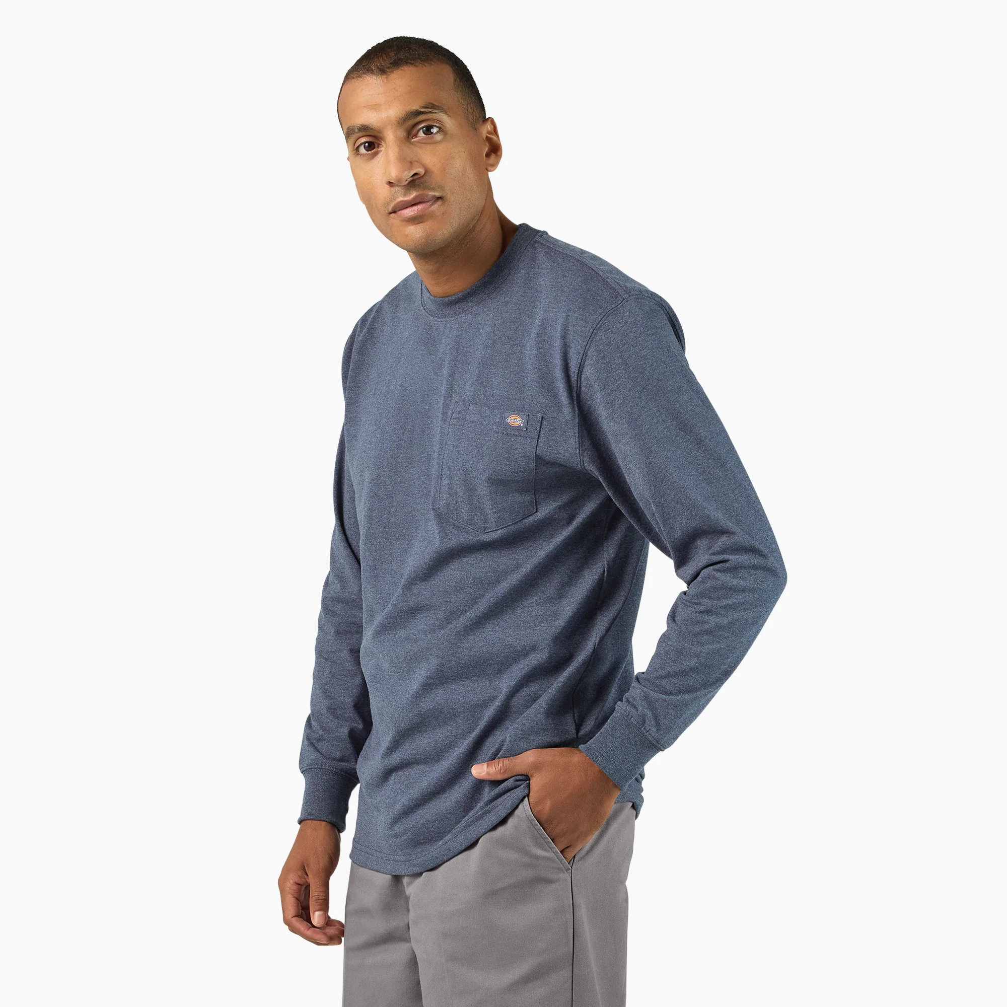 Heavyweight Heathered Long Sleeve Pocket T-Shirt 3 Heavyweight Heathered Long Sleeve Pocket T-Shirt