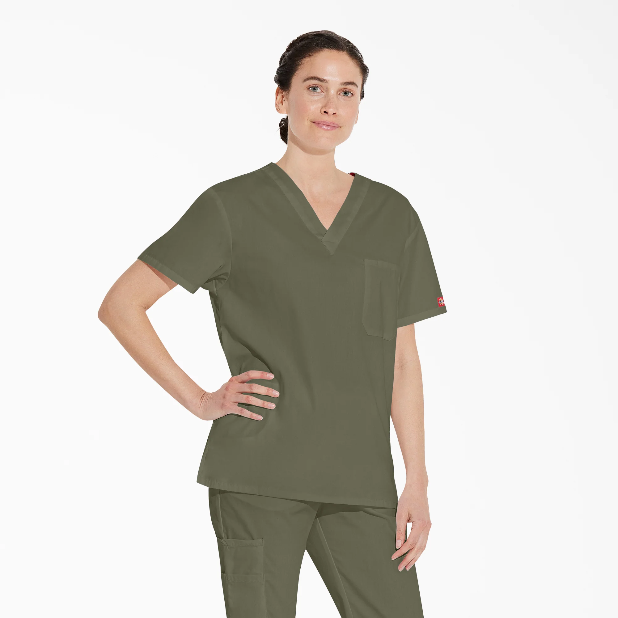 Unisex EDS Signature V-Neck Scrub Top 4 Unisex EDS Signature V-Neck Scrub Top