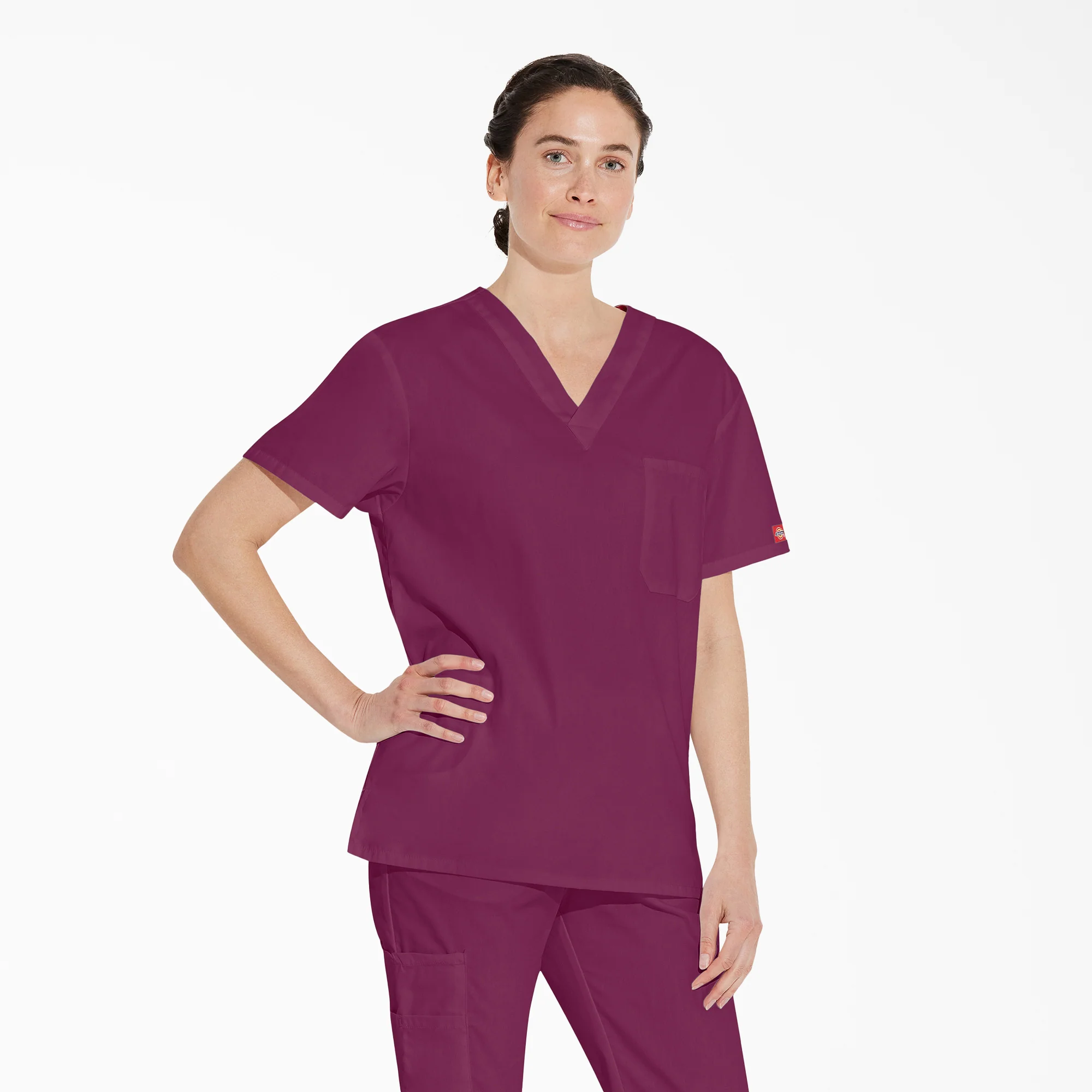 Unisex EDS Signature V-Neck Scrub Top 4 Unisex EDS Signature V-Neck Scrub Top
