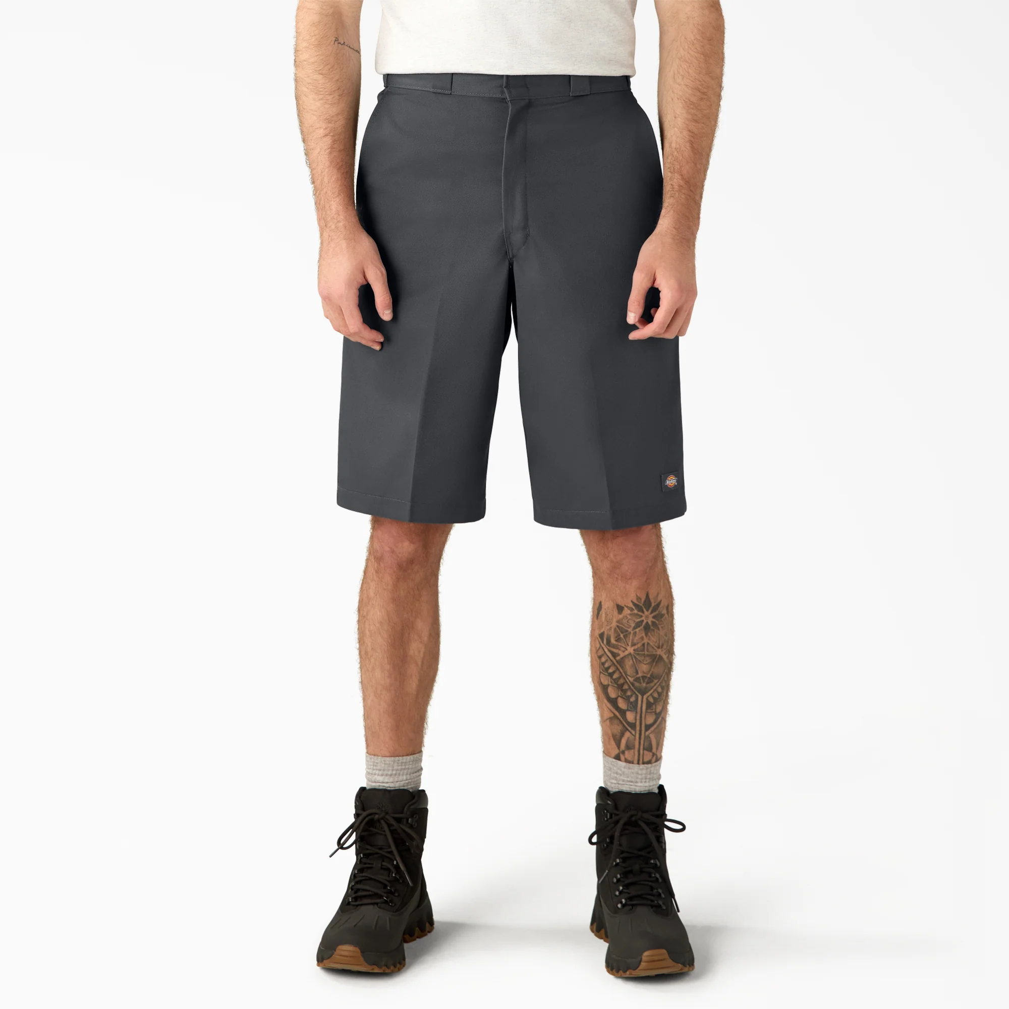Loose Fit Flat Front Work Shorts, 13"