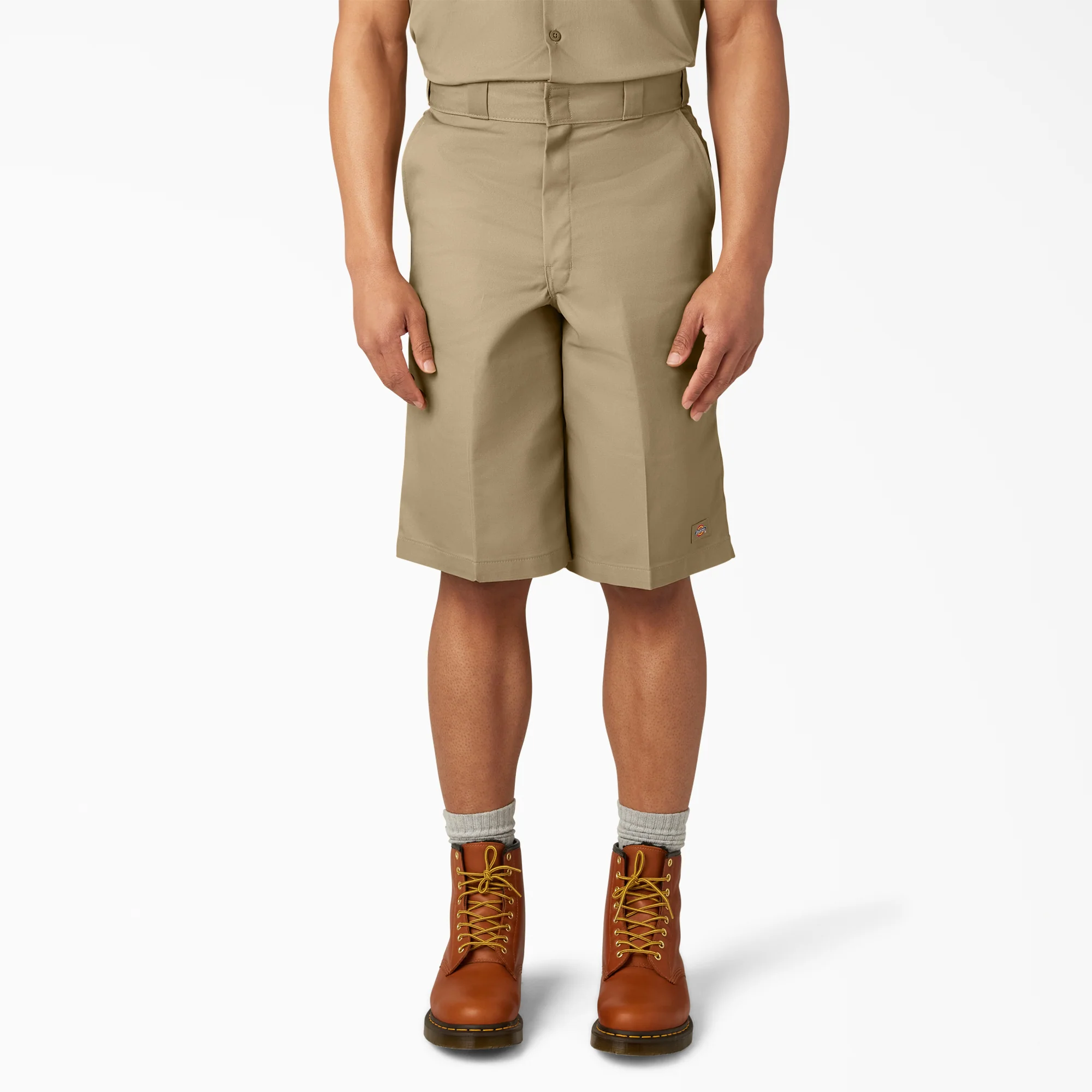 Loose Fit Flat Front Work Shorts, 13"