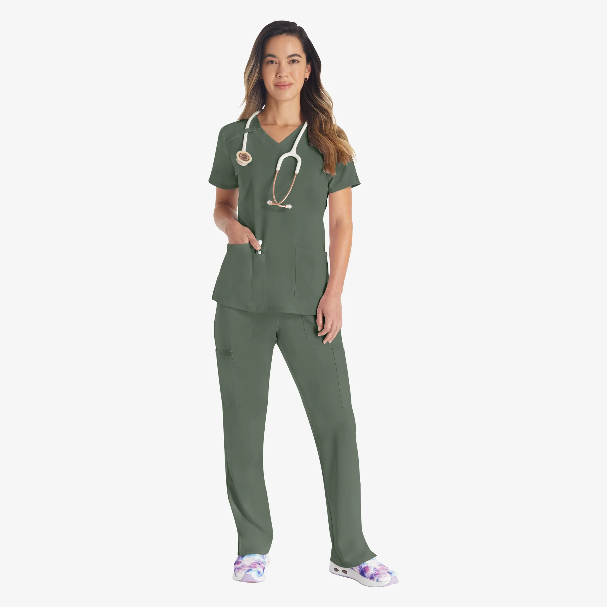 Women's EDS Essentials V-Neck Scrub Top 4 Women's EDS Essentials V-Neck Scrub Top