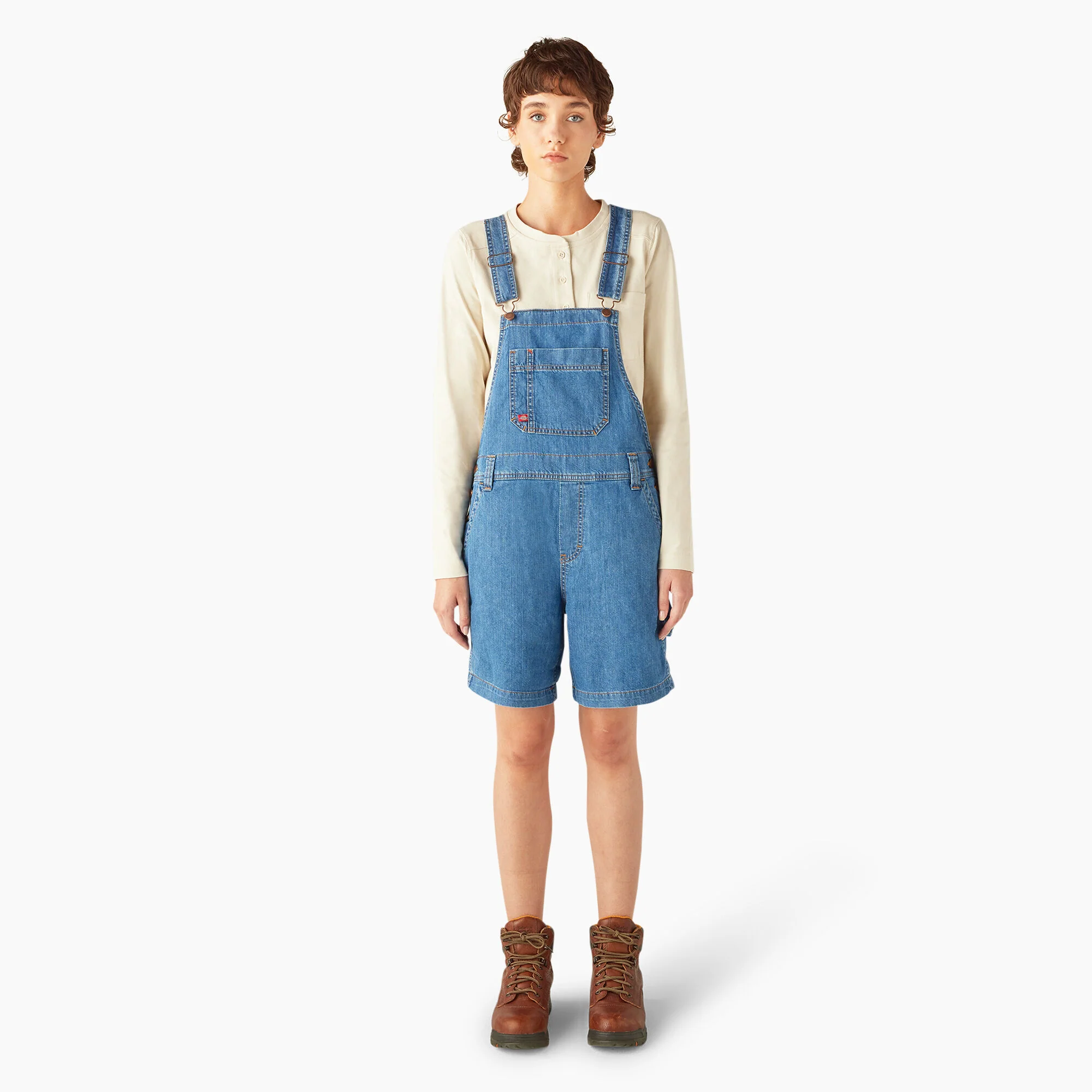 Women's Relaxed Fit Bib Shortalls, 7"