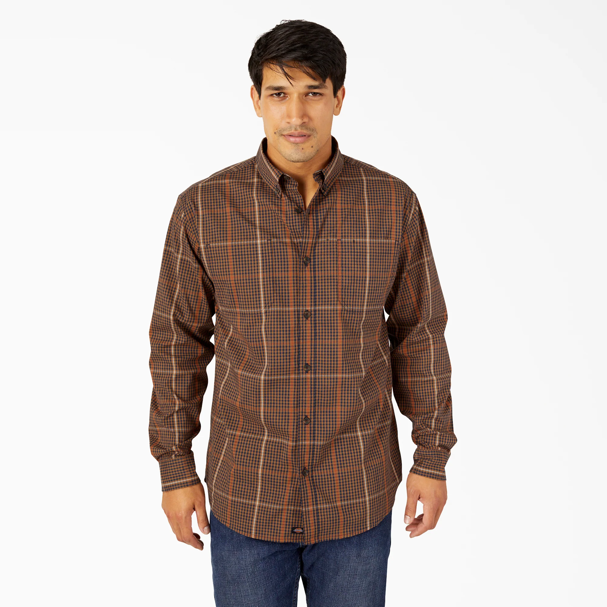 FLEX Relaxed Fit Long Sleeve Plaid Shirt
