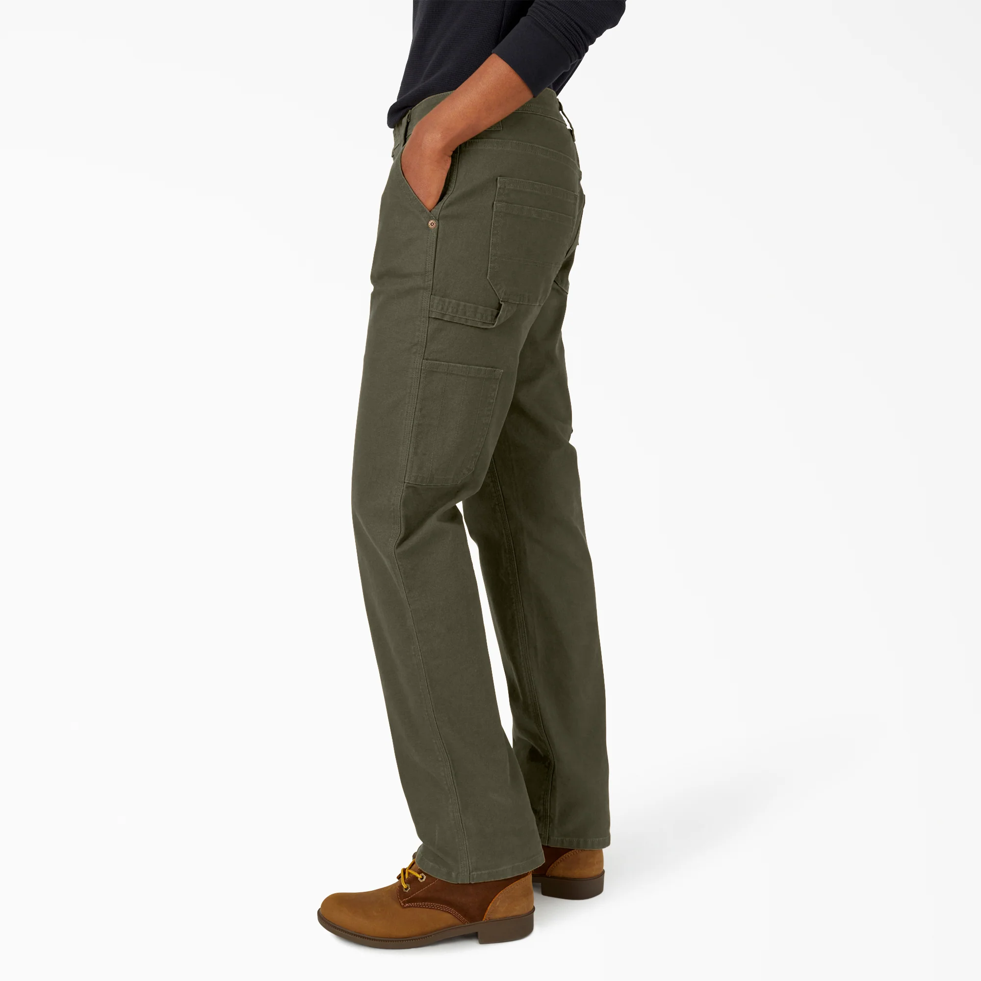 Women's FLEX Relaxed Straight Fit Duck Carpenter Pants 3 Women's FLEX Relaxed Straight Fit Duck Carpenter Pants