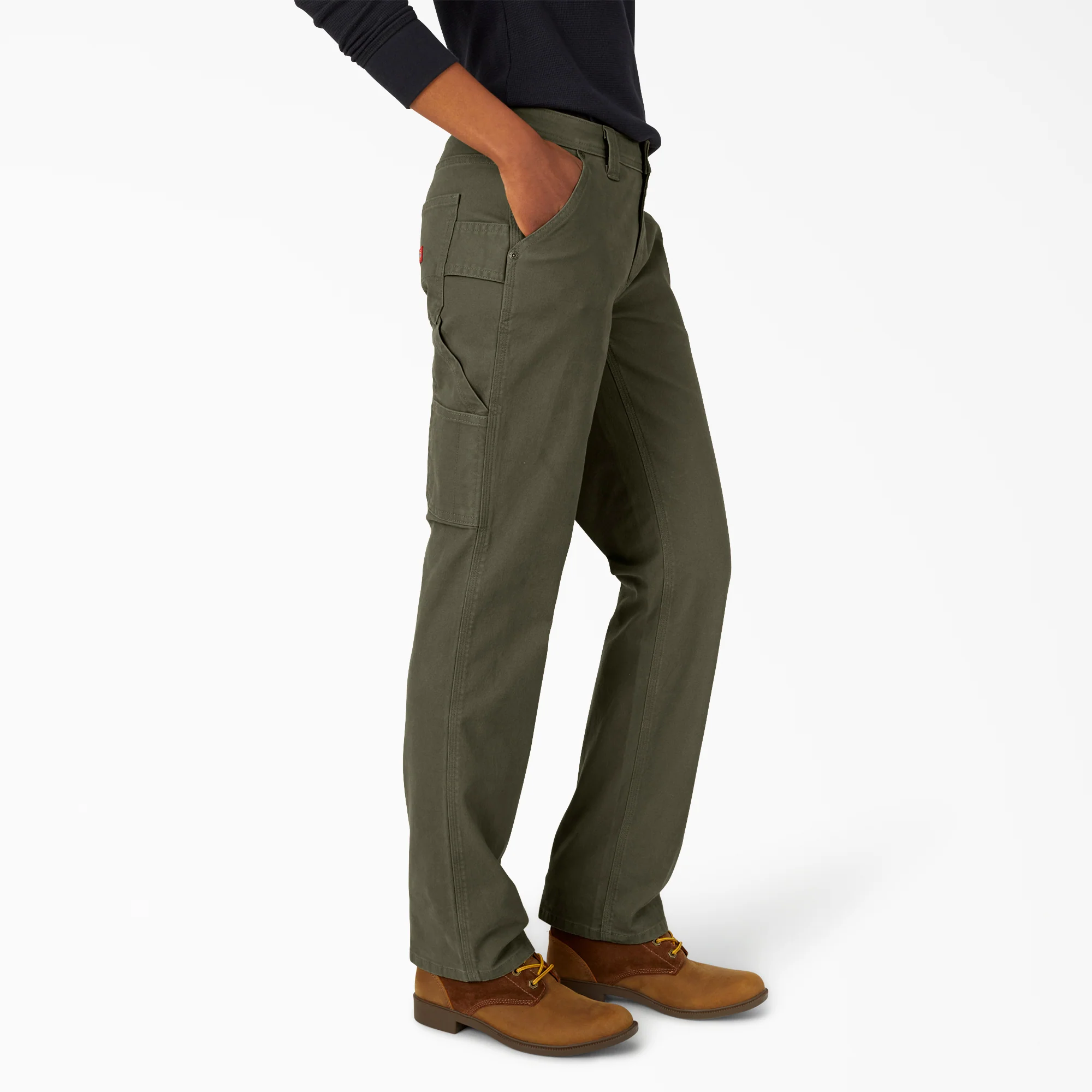Women's FLEX Relaxed Straight Fit Duck Carpenter Pants 4 Women's FLEX Relaxed Straight Fit Duck Carpenter Pants