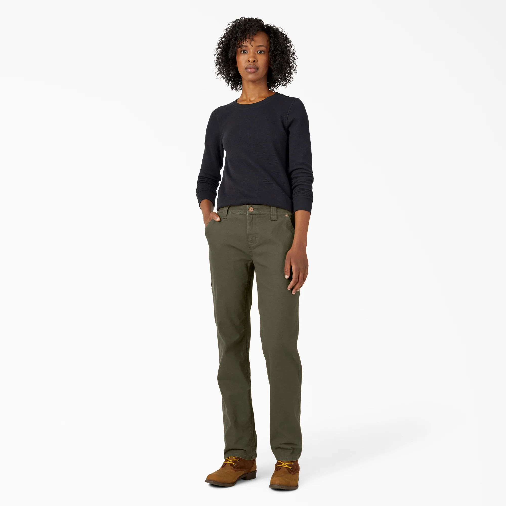 Women's FLEX Relaxed Straight Fit Duck Carpenter Pants 5 Women's FLEX Relaxed Straight Fit Duck Carpenter Pants