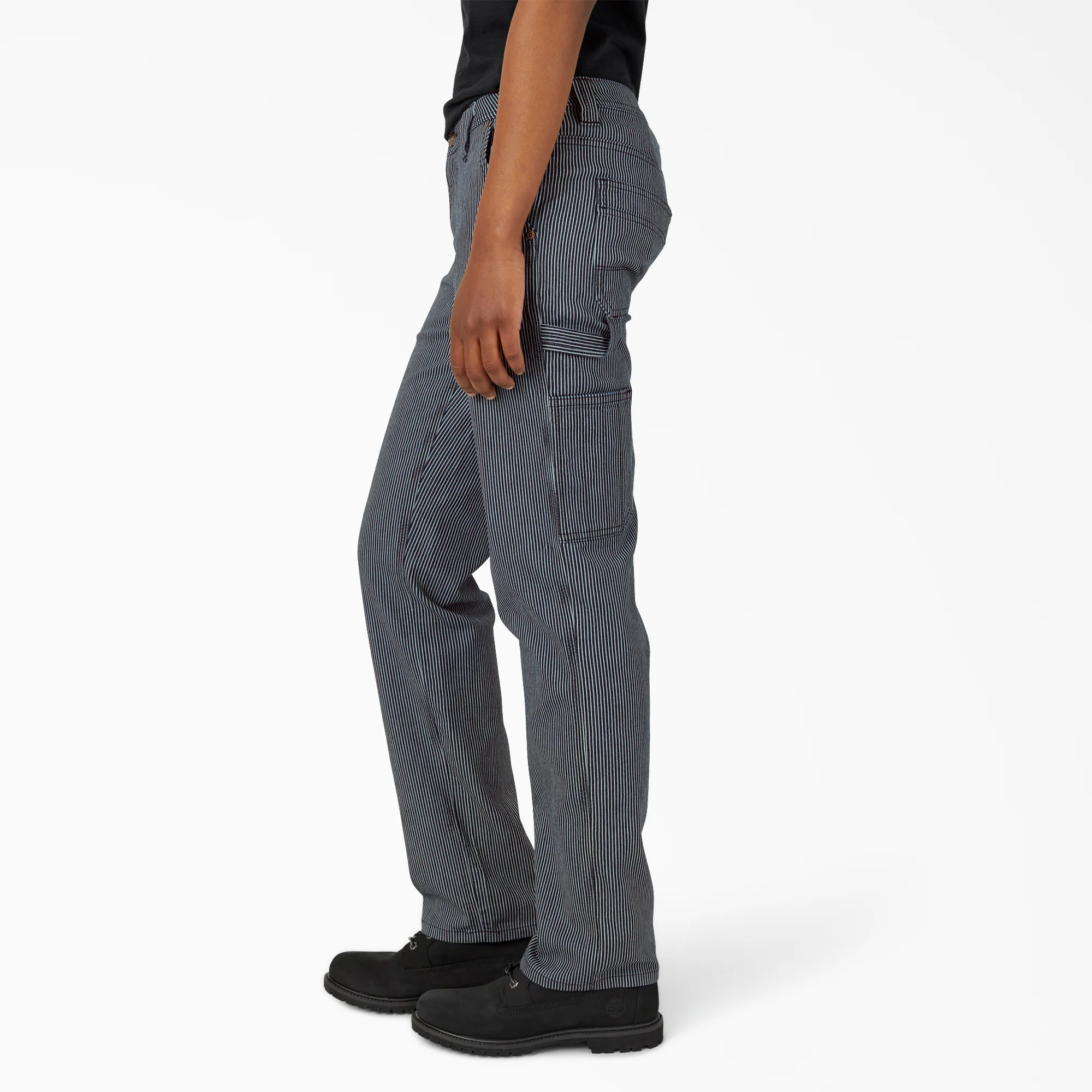 Women's FLEX Relaxed Fit Hickory Stripe Carpenter Pants 3 Women's FLEX Relaxed Fit Hickory Stripe Carpenter Pants