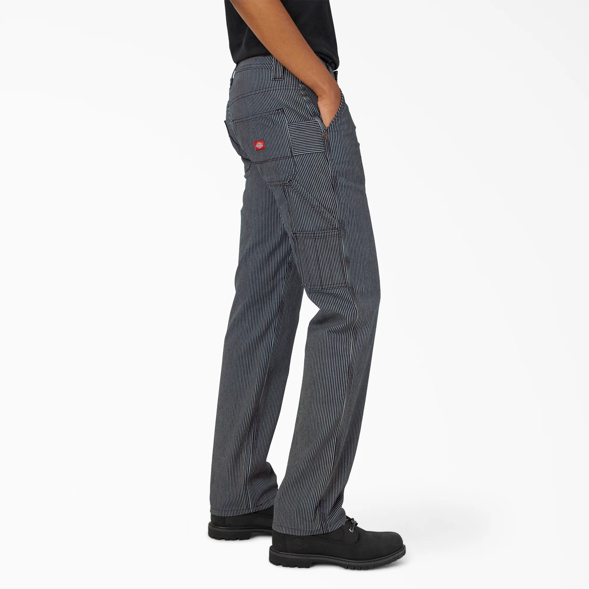 Women's FLEX Relaxed Fit Hickory Stripe Carpenter Pants 4 Women's FLEX Relaxed Fit Hickory Stripe Carpenter Pants