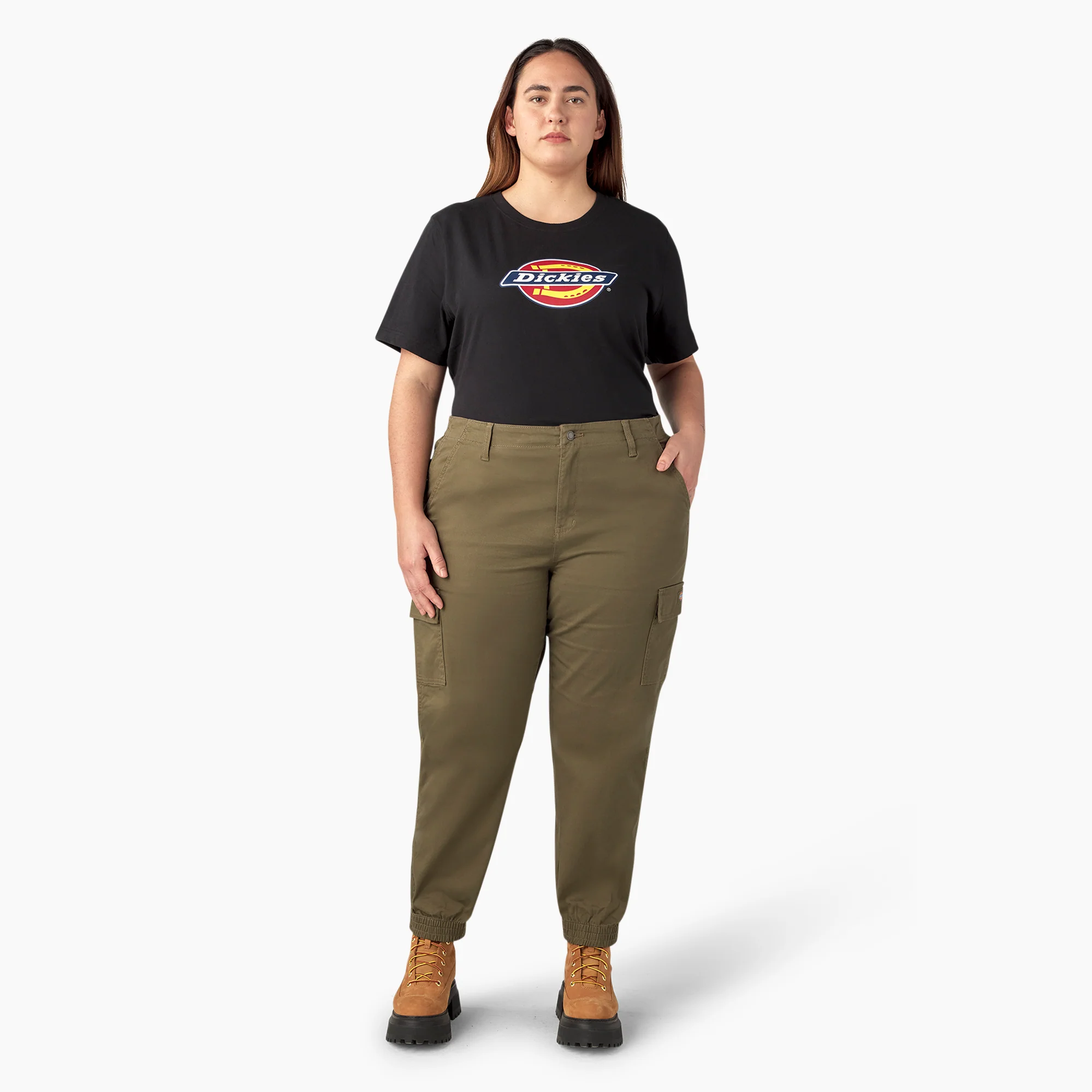 Women's Plus High Rise Fit Cargo Pants 5 Women's Plus High Rise Fit Cargo Pants