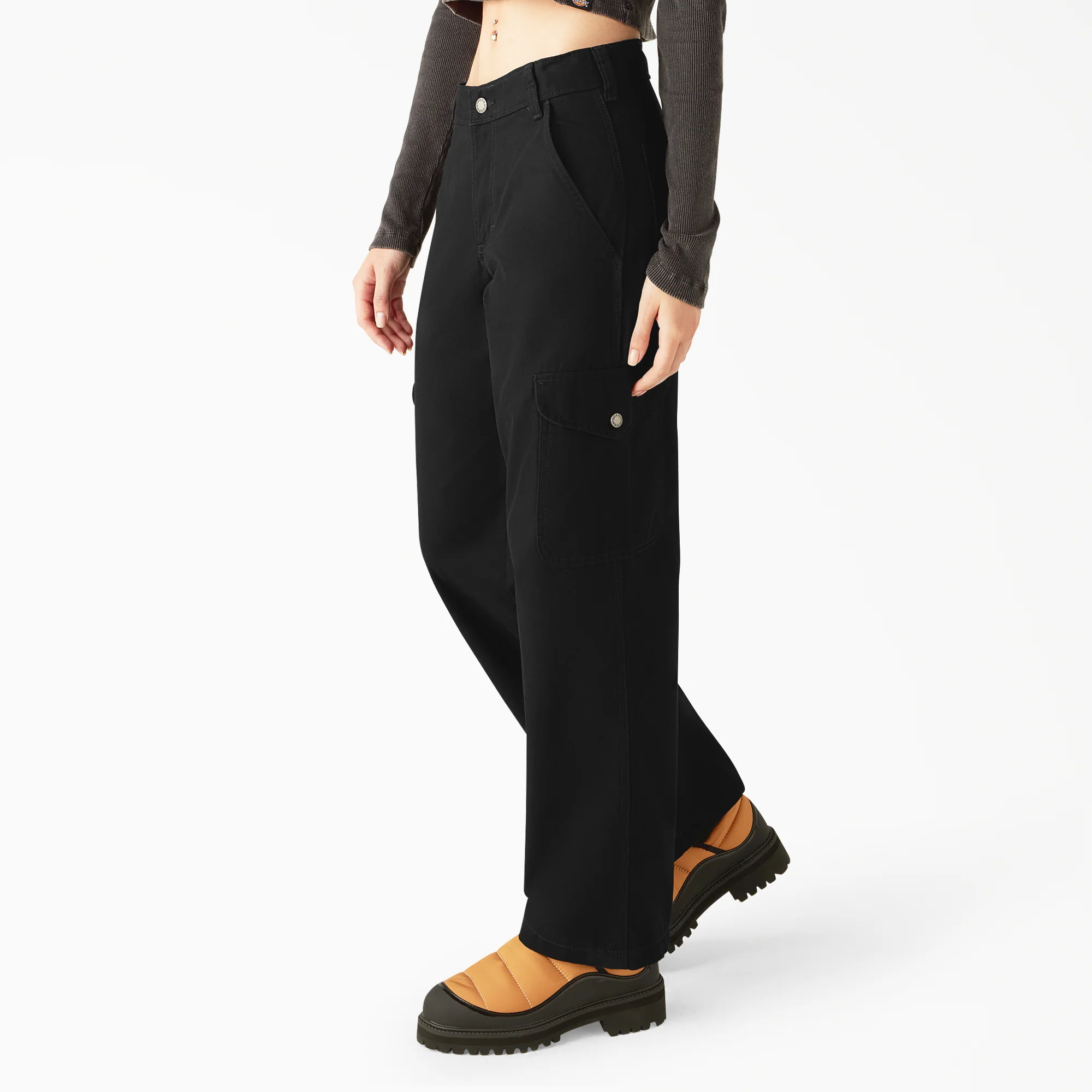 Women's Relaxed Fit Duck Canvas Cargo Pants 3 Women's Relaxed Fit Duck Canvas Cargo Pants