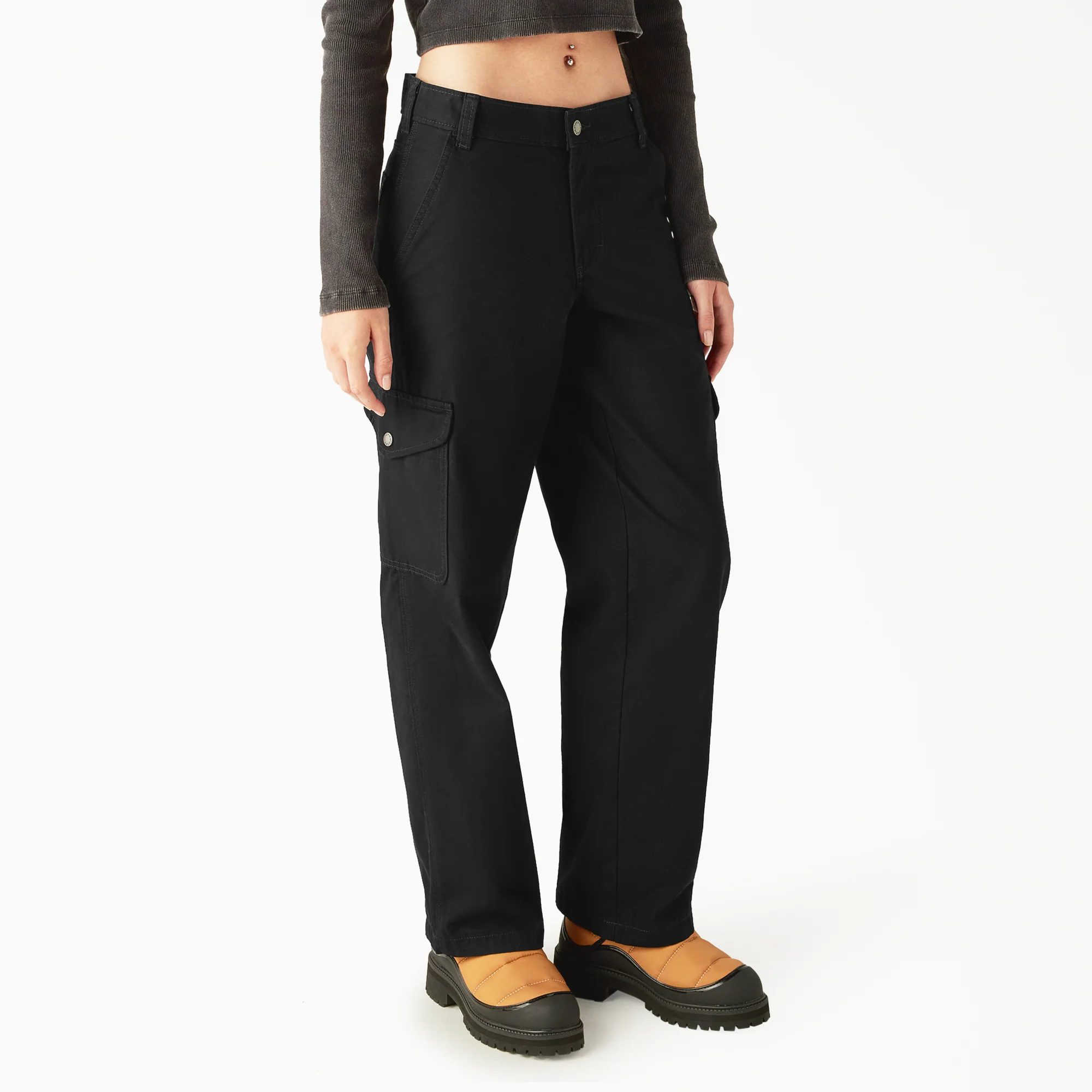 Women's Relaxed Fit Duck Canvas Cargo Pants 4 Women's Relaxed Fit Duck Canvas Cargo Pants