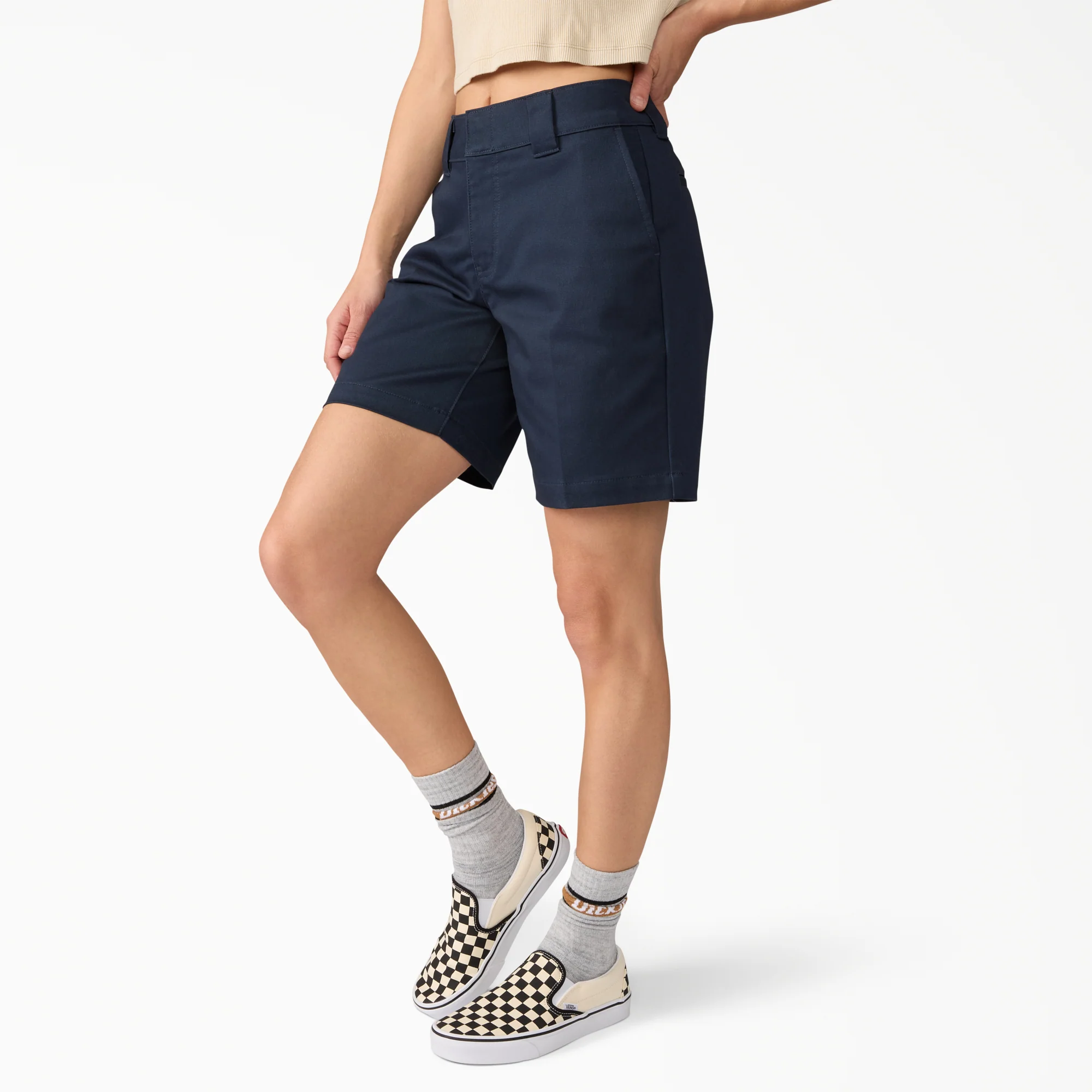 Women's Super Flex Flat Front Shorts, 9" 3 Women's Super Flex Flat Front Shorts, 9"