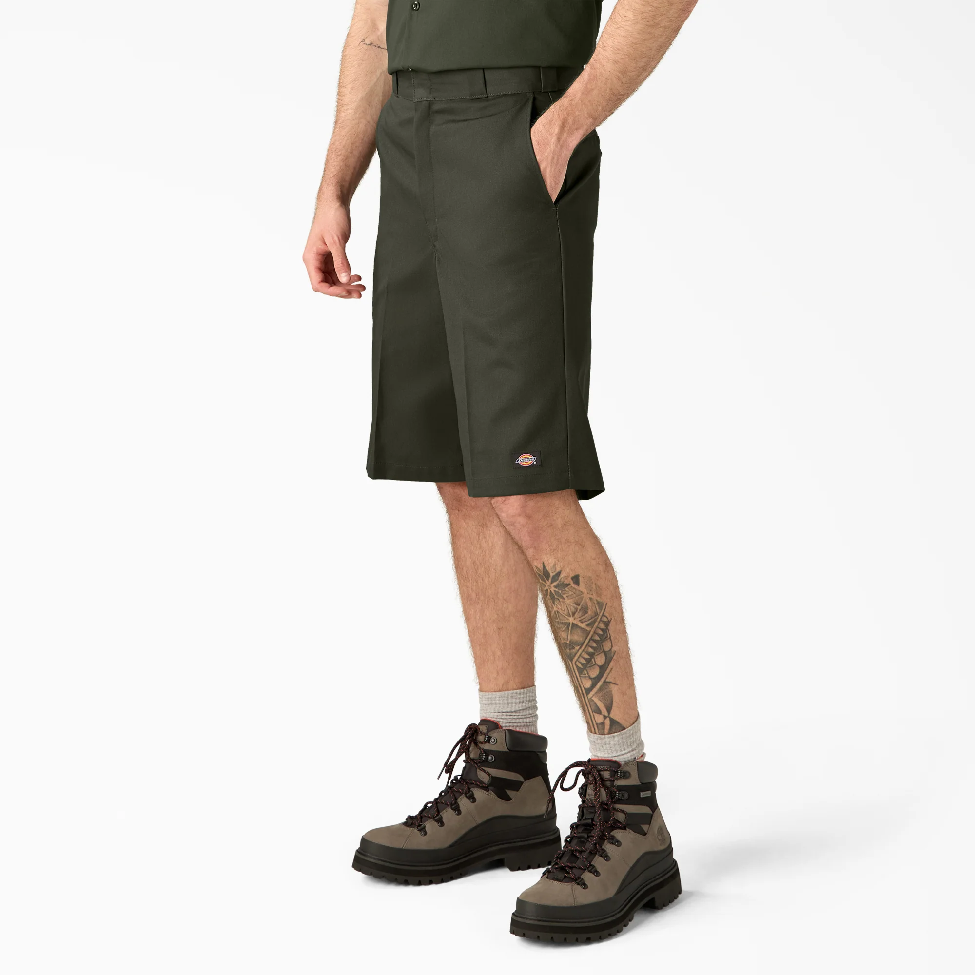 Loose Fit Flat Front Work Shorts, 13" 3 Loose Fit Flat Front Work Shorts, 13"