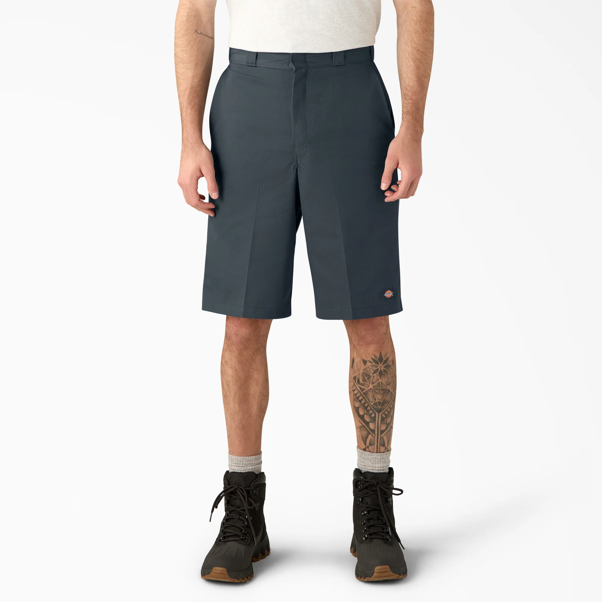 Loose Fit Flat Front Work Shorts, 13"