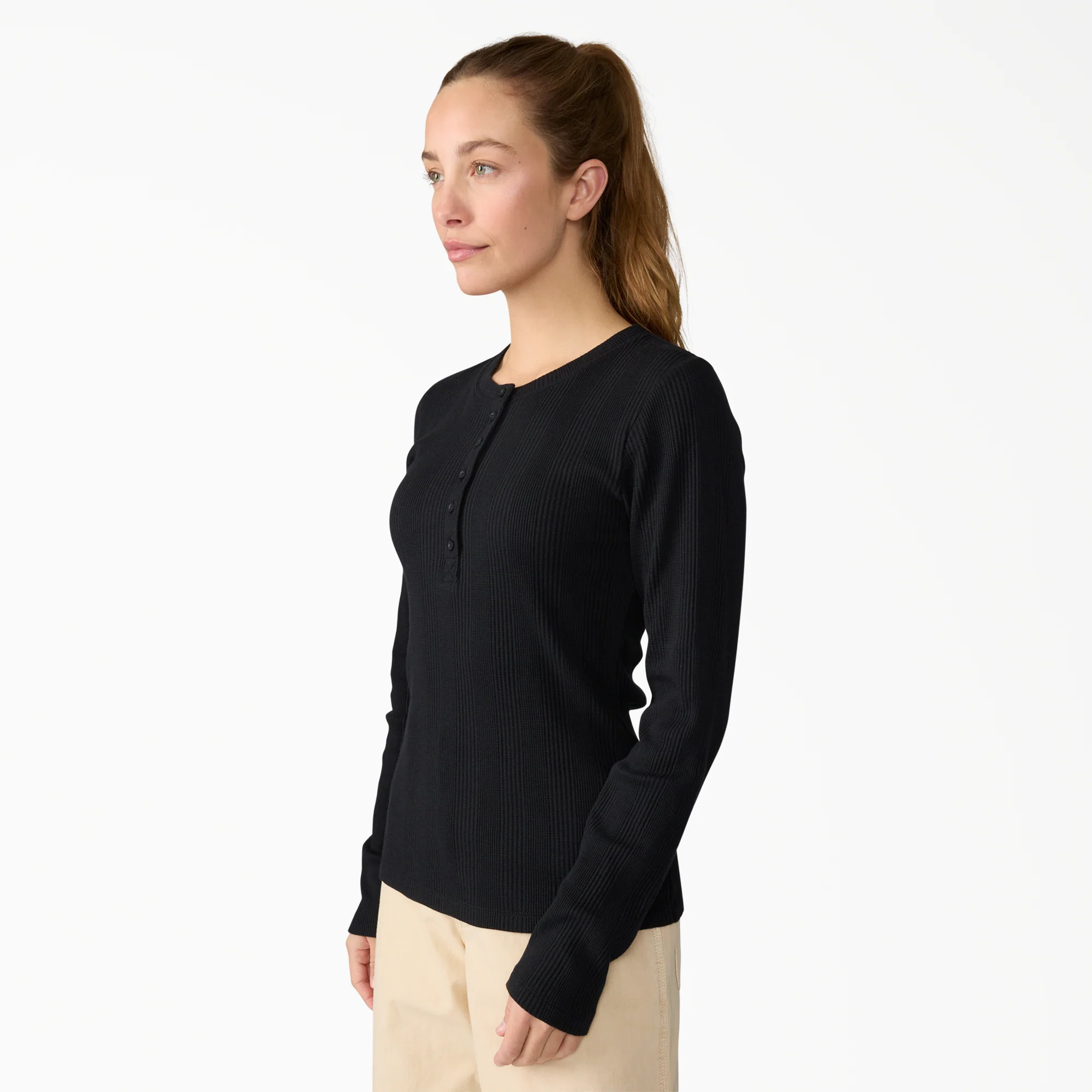 Women’s Crewneck Henley Shirt 3 Women’s Crewneck Henley Shirt