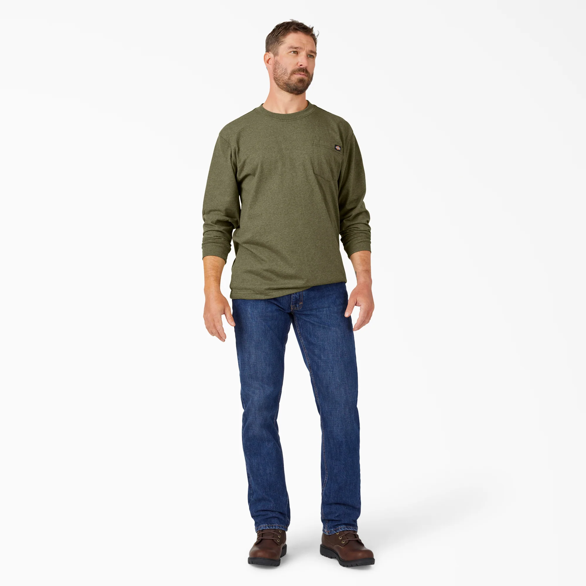 Heavyweight Heathered Long Sleeve Pocket T-Shirt 3 Heavyweight Heathered Long Sleeve Pocket T-Shirt